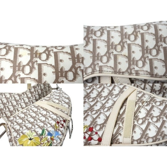 Christian Dior Saddle Embroidery Handbag Beige - Picture 6 of 8